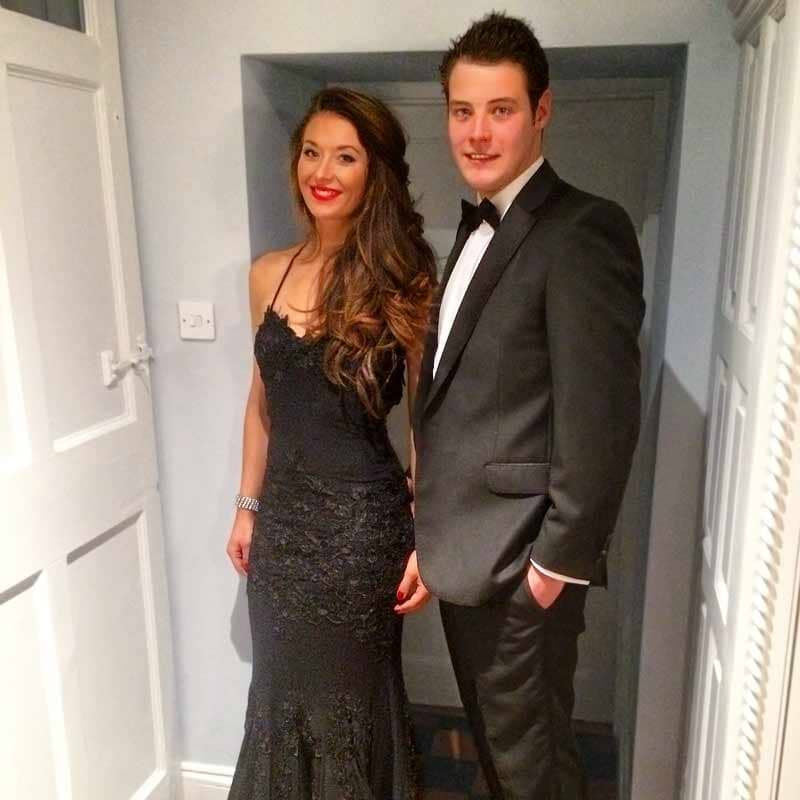 Harriet Sexy black lace fishtail evening gown for Hunt Ball